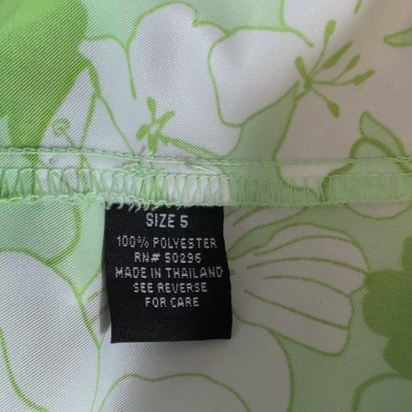 Vintage Reversible Lime Green Zip Up Sleeveless Floral Mini Dress 5 - Picture 8 of 13